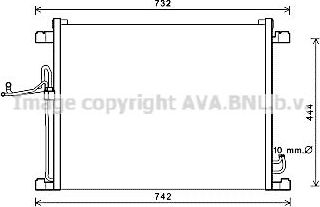 Радиатор кондиционера (конденсатор) AVA для Infiniti QX50 I 2013-2017. Артикул DN5392