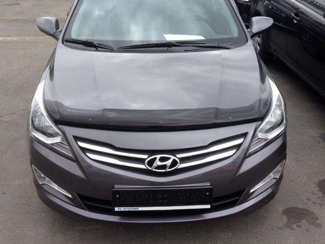 Дефлектор SIM для капота Hyundai Solaris I рестайлинг седан 2014-2016. Артикул SHYSOL1412