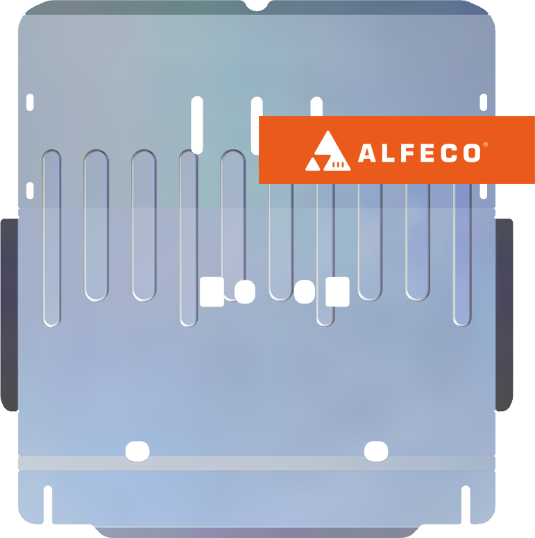 Защита алюминиевая Alfeco (4 мм) для картера и КПП Foton Toano 2023-2026. Артикул ALF.68.06 AL4