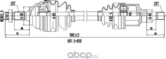 Полуось (Dynamatrix-Korea). Артикул DDS210026