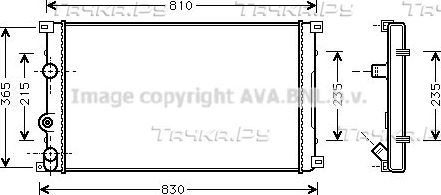 Радиатор охлаждения двигателя AVA для Nissan Interstar 2002-2003. Артикул RTA2276