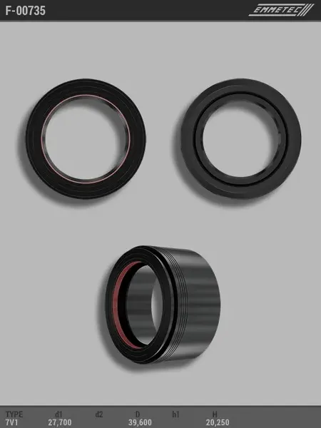 Сальник 27,70/39,60*20,25 тип 7V1 (Emmetec). Артикул F00735
