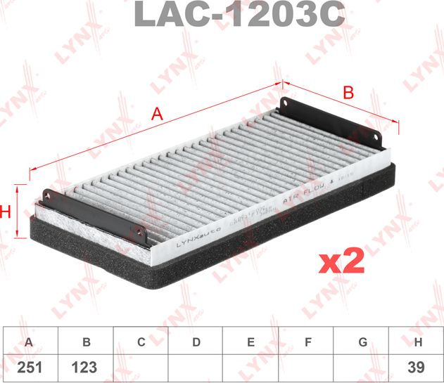 Салонный фильтр LYNXauto. Артикул LAC-1203C