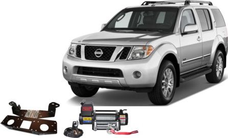 Установочный комплект 4x4Sport с лебедкой Comeup GIO 100 12V 10000 lbs 4535 кг (стальной трос) для Nissan Pathfinder III R51 2.5L/3.0L/4.0L, V6 2005-2015. Артикул SET-JK-NP-D40-R51-853841