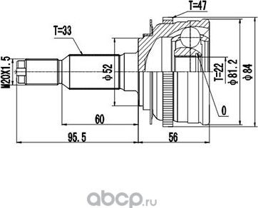 комплект ШРУСа (Dynamatrix-Korea). Артикул DCV808019