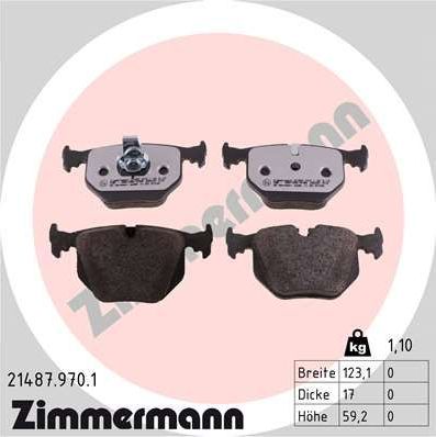 Тормозные колодки Zimmermann rd:z. Артикул 21487.970.1
