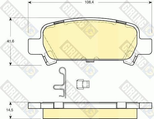 Тормозные колодки Girling задние для Subaru Outback II 2000-2003. Артикул 6132239