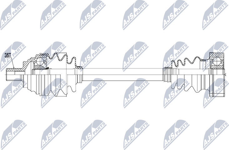 Полуось (привод в сборе, приводной вал) NTY. Артикул NPW-VW-057