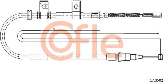 Трос ручника (тросик ручного тормоза) Cofle задний правый для Daewoo Lanos 1997-2008. Артикул 17.3502