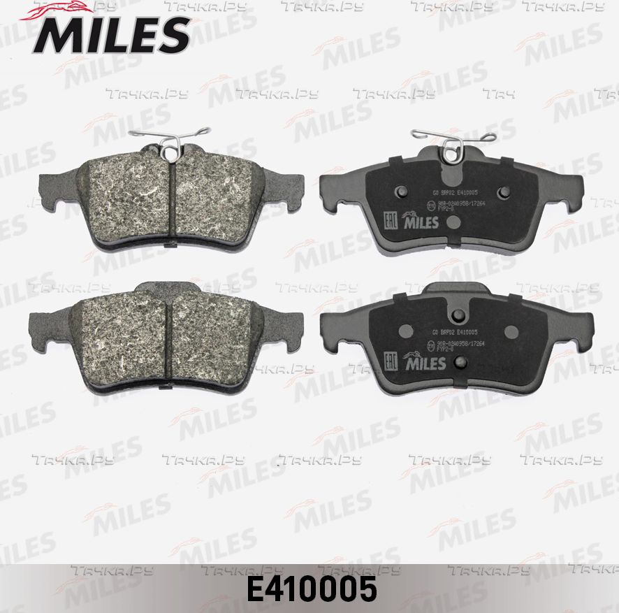 Тормозные колодки Miles (Low-Metallic) для Cadillac CTS II 2008-2009. Артикул E410005
