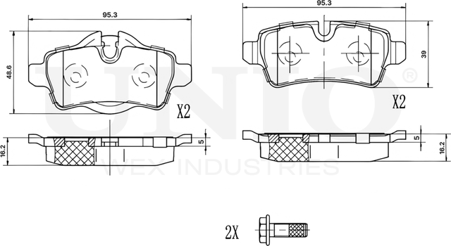 Колодки тормозные диск. задние Mini Clubman (R55) 07-, (R56) 06-, (R57) 07- (Unio). Артикул BRP-20268