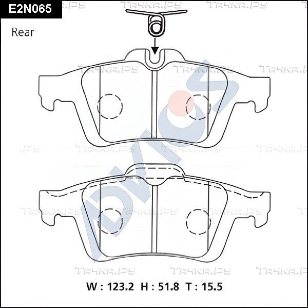 Тормозные колодки Advics задние для Volvo V50 I 2004-2012. Артикул E2N065