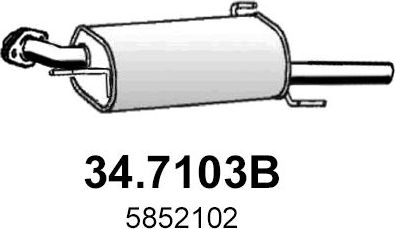 Глушитель Asso для Opel Astra G 1998-2009. Артикул 34.7103B
