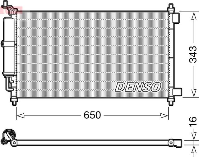 Радиатор кондиционера (конденсатор) Denso для Nissan Micra K12 2003-2010. Артикул DCN46020