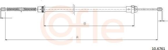 Трос ручника (тросик ручного тормоза) Cofle. Артикул 10.6761