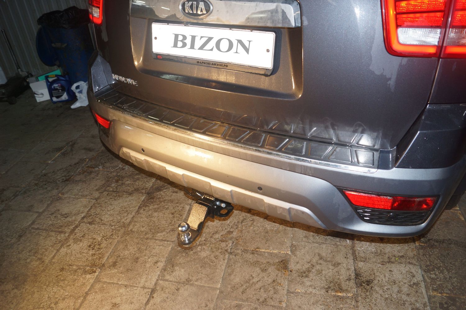 Фаркоп Bizon для Kia Mohave HM2 2019-2026. Быстросъемный крюк. Артикул FA 0190-E