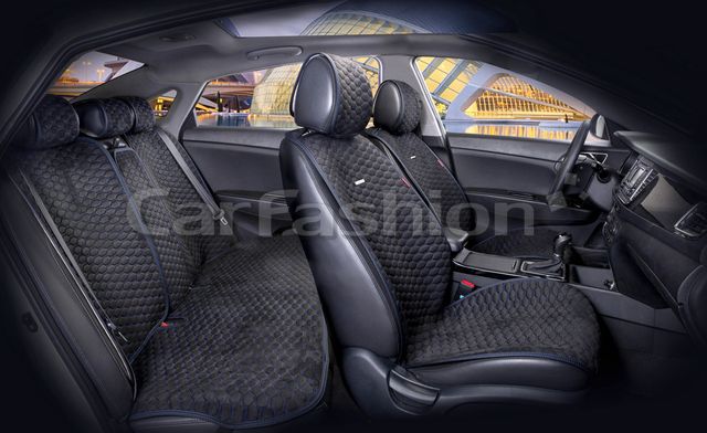 Накидки универсальные CarFashion Capri Pro Plus для авто, цвет Черный/Черный/Синий. Артикул 22015