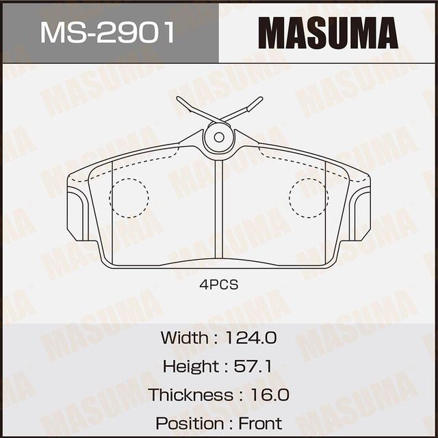 Тормозные колодки Masuma. Артикул MS-2901