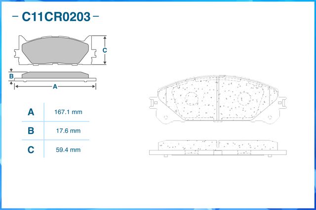 Колодки тормозные передние (Low Metallic) (Cworks). Артикул C11CR0203