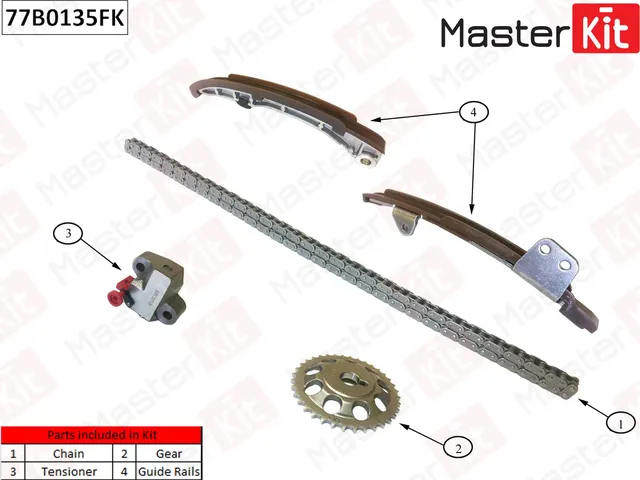 77B0135FK Комплект цепи ГРМ Toyota Echo/Porte/Premio/Vios/Yaris 02-14 (Master KIT) Master KIT. Артикул 77b0135fk