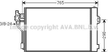 Радиатор кондиционера (конденсатор) AVA (алюминий). Артикул MSA5484D