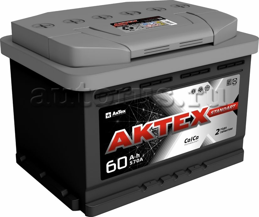 АККУМУЛЯТОР 6СТ- 60 АКТЕХ СТАНДАРТ О.П.(ПУСКОВОЙ ТОК 600/570A) (Aktex). Артикул ATST603R