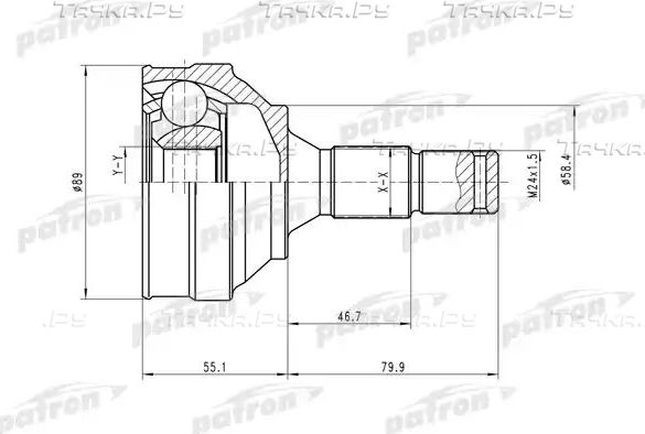 Шрус наружный (граната) Patron для Peugeot Partner I 2000-2008. Артикул PCV1446