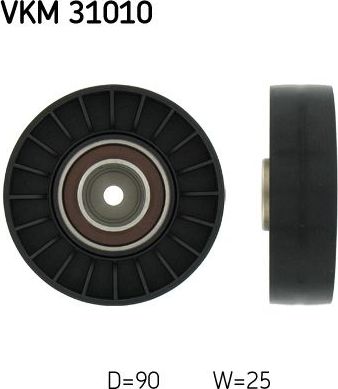 Направляющий (ведущий) ролик приводного поликлинового ремня SKF правый нижний для Audi 80 V (B4) 1991-1996. Артикул VKM 31010
