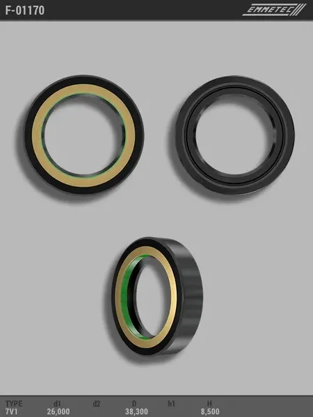 Сальник26,00/38,30*8,50 тип 7V1 (Emmetec). Артикул F01170