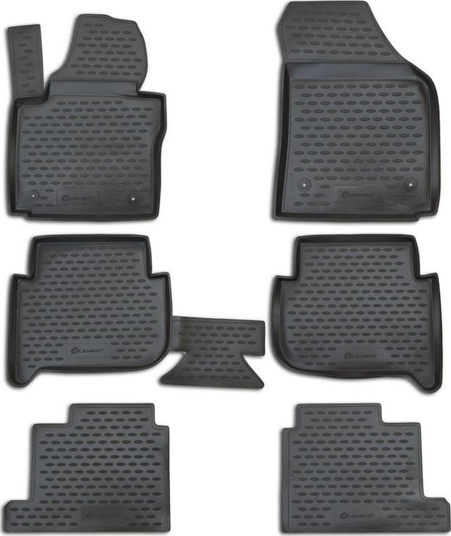 Коврики Element для салона Volkswagen Touran II 7-мест. 2006-2010 3 ряда СЕРЫЕ. Артикул NLC.51.20.211k