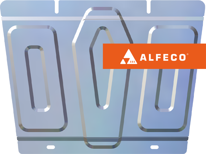 Защита алюминиевая Alfeco (4 мм) для редуктора переднего моста Changan Hunter Plus 2023-2026. Артикул ALF.57.18AL4