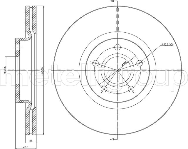 Тормозной диск Metelli передний для Ford C-MAX II 2010-2019. Артикул 23-0687C