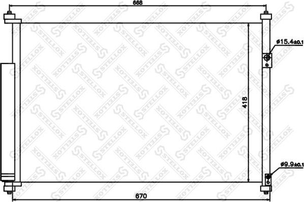 Радиатор кондиционера (конденсатор) Stellox. Артикул 10-45176-SX