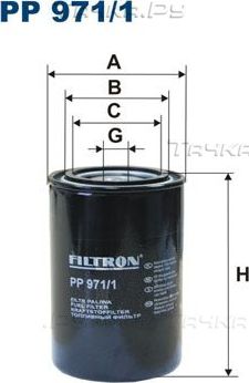 Топливный фильтр Filtron. Артикул PP 971/1