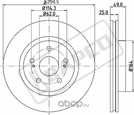 Тормозные диски передн.вентил. BD0025 (Bapco). Артикул BD0025
