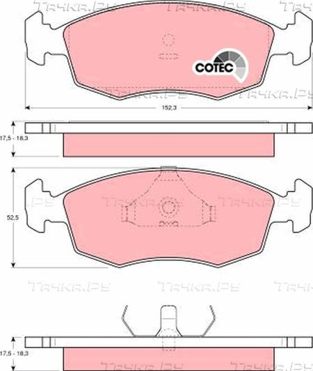 Тормозные колодки TRW COTEC передние для Ford Sierra I 1985-1993. Артикул GDB371