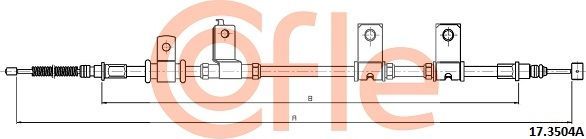 Трос ручника (тросик ручного тормоза) Cofle. Артикул 92.17.3504A