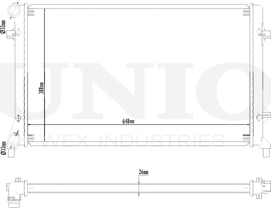 Радиатор двигателя (Unio). Артикул RAD-10071