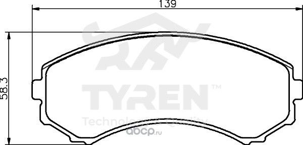 Дисковые тормозные колодки (Tyren). Артикул TYR1214491