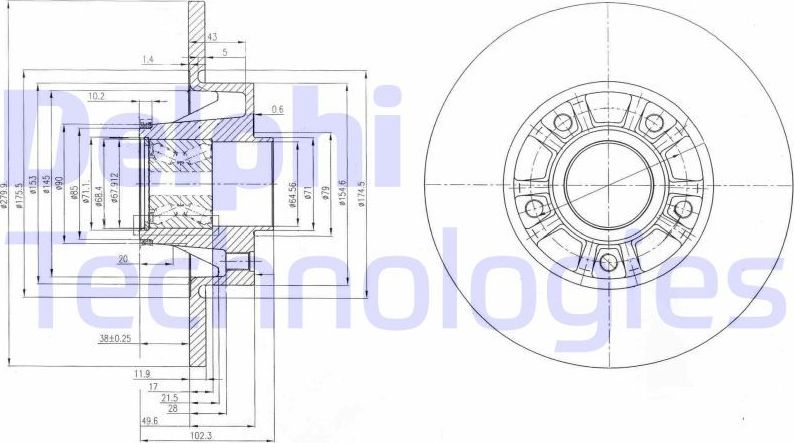 Тормозной диск Delphi. Артикул BG9031RS