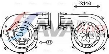 Вентилятор, мотор печки (отопителя) салона AVA для Fiat Croma II 2005-2011. Артикул OL8618