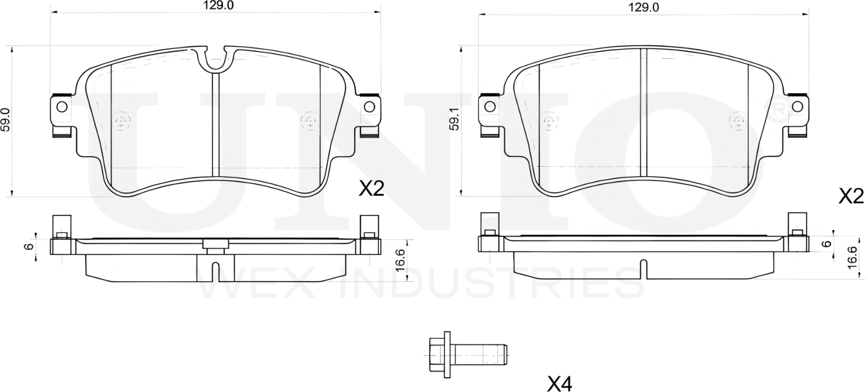 Колодки тормозные дисковые, комплект (Unio). Артикул BRP-20157