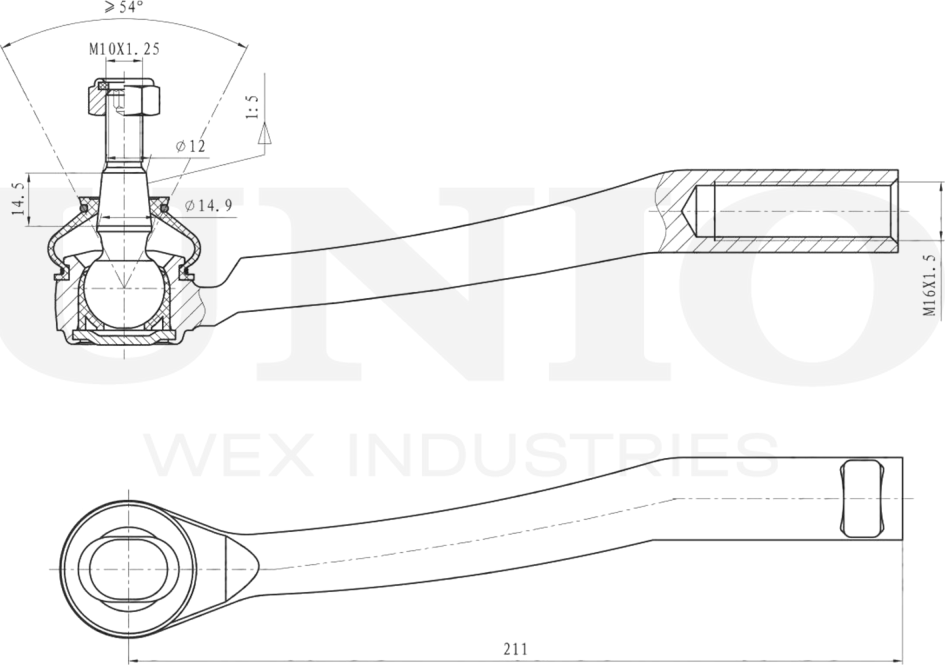 Наконечник рулевой тяги (Unio). Артикул SSP-10106