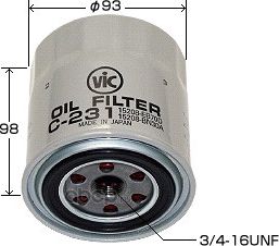 C-231 ФИЛЬТР МАСЛЯНЫЙ NISSAN PATHFINDER/PRIMERA/X-TRAIL/ALMERA II (N1 (VIC). Артикул C231