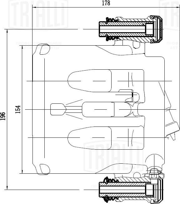 Тормозной суппорт Trialli передний правый для Mercedes-Benz V-Класс II 2014-2024. Артикул CF 032017