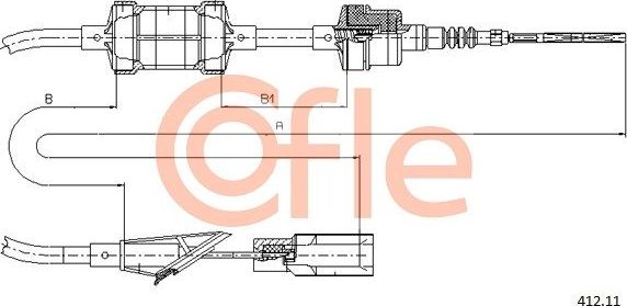 Трос сцепления Cofle для Fiat Punto I 1993-2000. Артикул 92.412.11