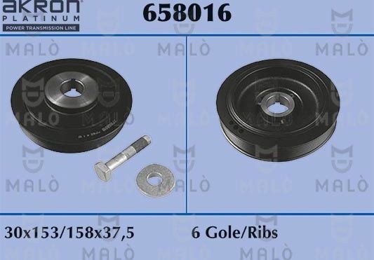 Шкив коленвала Malo. Артикул 658016