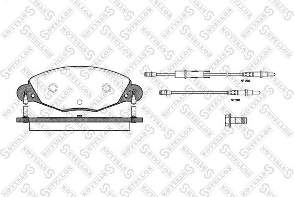 Тормозные колодки Stellox передние для Citroen C5 I 2001-2008. Артикул 838 004B-SX