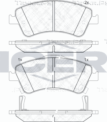 Тормозные колодки Icer передние для Toyota Corolla E140, E150 2006-2014. Артикул 181871