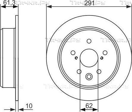 Тормозной диск Bosch задний для Toyota Mark X I 2004-2009. Артикул 0 986 479 657